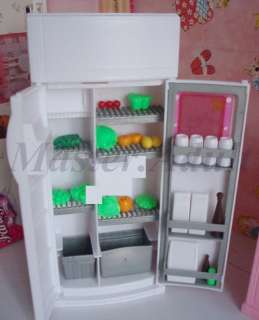 Compact Kitchen Set for Barbie 30+pcs playful accessories 