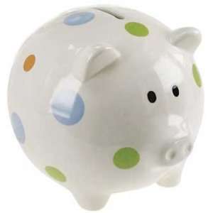  Ceramic Piggy Bank   Vintage Dot   Size Small Baby