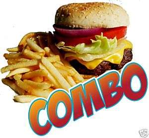 Burger Hamburger Fries Combo Food Concession Decal 14  