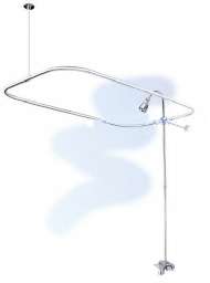   shower unit with curtain rod that will easily convert your claw foot