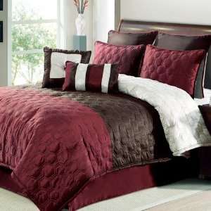   Chenille 8 Piece Comforter Set in Chocolate   King