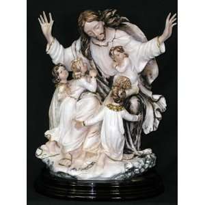  Christ with Children Alabaster Statue