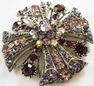 Large Pin brooch broach Bridal crystal vintage style  