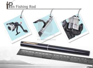   Saltwater Fishing Rod Black Pen Aluminium Pole Reel with Line  