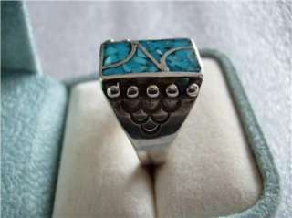 Sterling Inlaid Multiple Turquoise Ring  