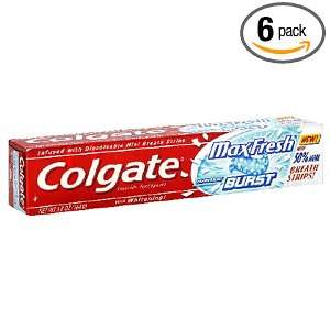 Colgate Max Fresh Fluoride Toothpaste, Peppermint Burst, 5.8 Ounces 