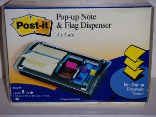 NEW Desk Post It Pop up Note & Flag Dispenser 3X3 Size DS100 