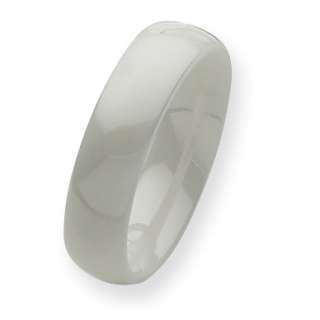Ceramic White 6mm Polished Band Ring  
