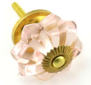 Pale Pink Crystal Glass Knobs Drawer Pulls Handles #59  