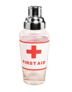 First Aid Art Glass Martini Cocktail Shaker, CS SHA475  