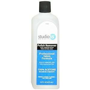    Studio 35 Beauty Nail Polish Remover 100% Acetone, 16 fl oz Beauty