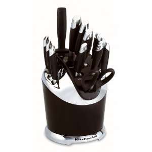  KitchenAid 14 Piece Black Silicone Handle Cutlery Set in 