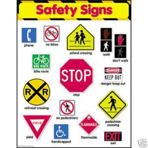 SAFETY SIGNS Early Childhood Trend Poster Chart NEW  