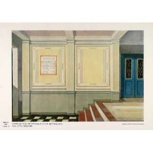  1932 Art Deco Design Stairway Tile Floor Doors Print 