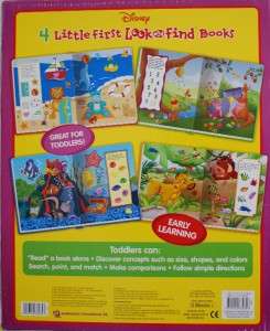 Disney 4 Little First Look And Find Books(Boxed Set&NEW  
