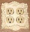 Double Electrical Plug Outlet Cover Antique Rust Metal  