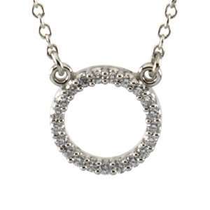   Platinum 1 10 Ct Tw Diamond Circle Necklace CleverEve Jewelry