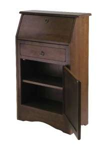 Elegant Secretary Desk Antique Walnut Cabinet Storage  
