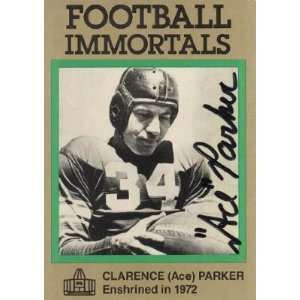 Clarence Ace Parker Autographed Football Immortals Card #97   Boston 
