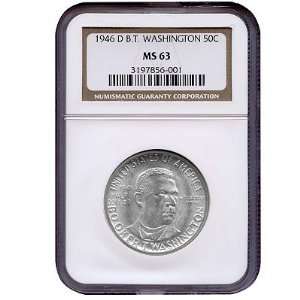  1946 D Booker T. Washington Commemorative Half Dollar MS63 
