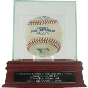 Charlie Manuel Game Used Baseball from his 700th Win Game 6/16/10 w 