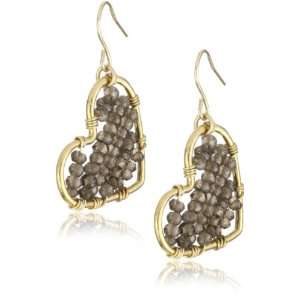  Chibi Jewels Smoky Quartz Heart Frame Earrings Jewelry