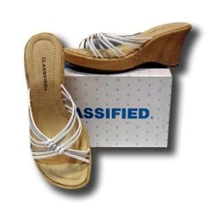  Classified Hewitt Slide Wedge Sandal Silver/White Size 7 