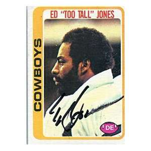 Ed Too Tall Jones Autographed/Signed 1978 Topps Card  