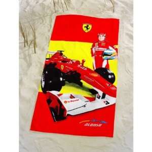  Ferrari Red Fernando Alonso Car Towel