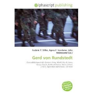  Gerd von Rundstedt (9786132725295) Books