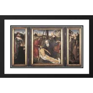 Memling, Hans 40x26 Framed and Double Matted Triptych of Adriaan Reins