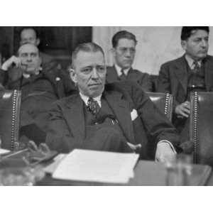  Senator Irving M. Ives Sitting at Table During Meeting of 