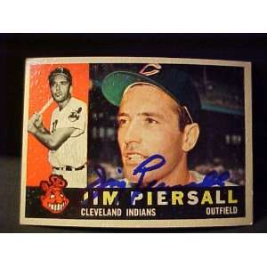 Jim Piersall Cleveland Indians #159 1960 Topps Autographed Baseball 