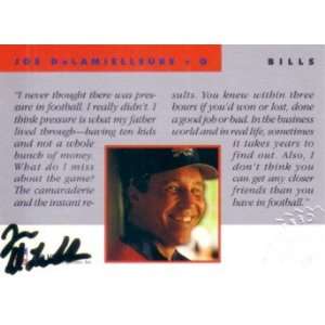 Joe DeLamielleure certified autograph Buffalo Bills Pro Line card