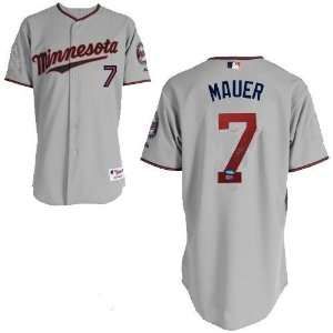 Joe Mauer Autographed Authentic Twins Road Jersey   MLB Holo