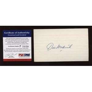 Joe Medwick Signed Index Card PSA/DNA   MLB Cut Signatures