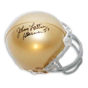 Johnny Lattner Notre Dame Fighting Irish Autographed Mini Helmet with 
