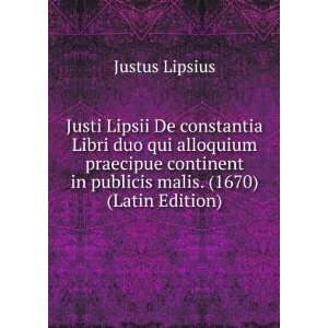   in publicis malis. (1670) (Latin Edition) Justus Lipsius Books