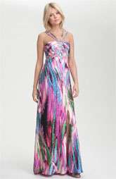 Guilia Print Charmeuse V Strap Gown $168.00