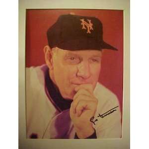 Leo Durocher New York Giants Autographed 12 x 15 Professionally Matted 