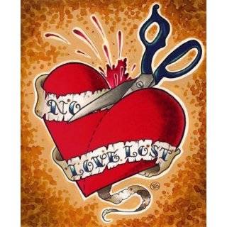 No Love Lost by Brittany Morgan Scissors Tattoo Heart Banner Lowbrow 