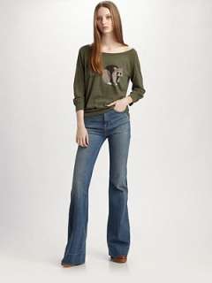 Boatneck Raglan sleeves Banded waist Pullover style About 23 from 