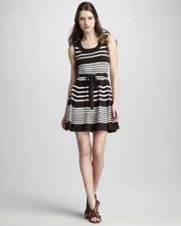 T4XZ7 Shoshanna Sleeveless Scoop Neck Striped Dress