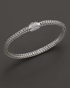 John Hardy Extra Small Chain Bracelet with Diamond Pavé Clasp