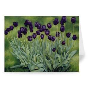 Black Tulips, 2002 (oil on canvas) by Peter   Greeting Card (Pack of 
