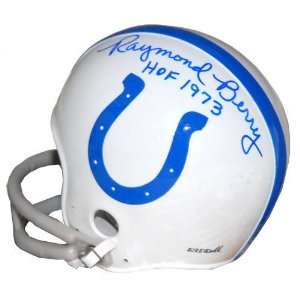 Raymond Berry Baltimore Colts Autographed Mini Helmet with HOF 1973 