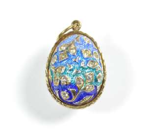 russian enameled faberge esque floral egg pendan t the russian 