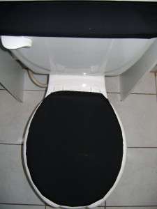 SOLID BLACK Toilet Seat Lid & Tank Cover Set  