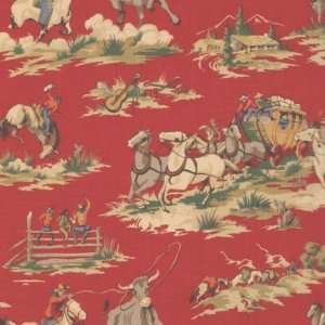  54 Wide Waverly Wild West Red Fabric By The Yard Arts 