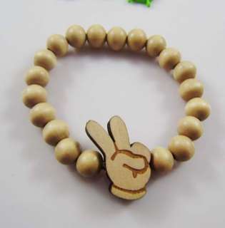YESSign Finger Pendant Natural Good Wood Beads Rosary Bracelet,tank 
